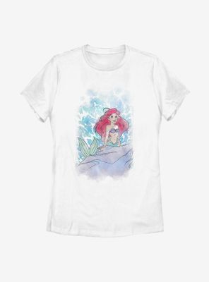 Disney The Little Mermaid Watercolor Splash Womens T-Shirt