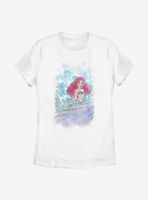 Disney The Little Mermaid Watercolor Splash Womens T-Shirt