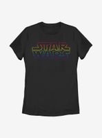 Star Wars Outline Rainbow Logo Womens T-Shirt