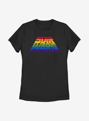 Star Wars Perspective Rainbow Logo Womens T-Shirt