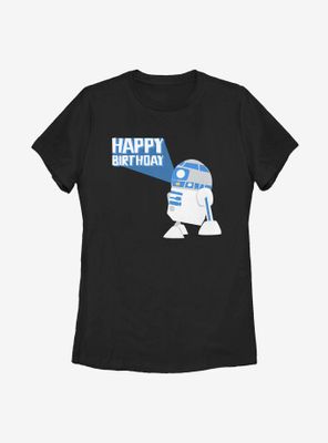 Star Wars R2D2 Happy B Day Womens T-Shirt