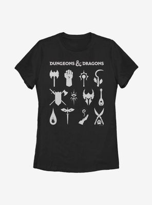 Dungeons & Dragons Dungeon Classes Womens T-Shirt