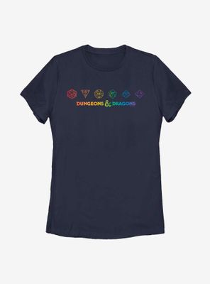 Dungeons & Dragons Rainbow Dice Womens T-Shirt