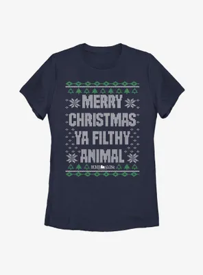 Home Alone Merry Christmas Holiday Sweater Psttern Womens T-Shirt