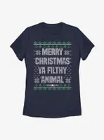 Home Alone Merry Christmas Holiday Sweater Psttern Womens T-Shirt