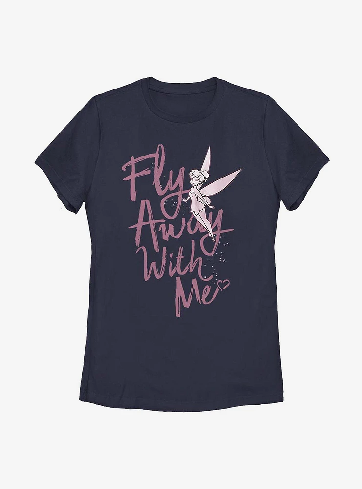 Disney Peter Pan Tinker Bell Fly Away Womens T-Shirt
