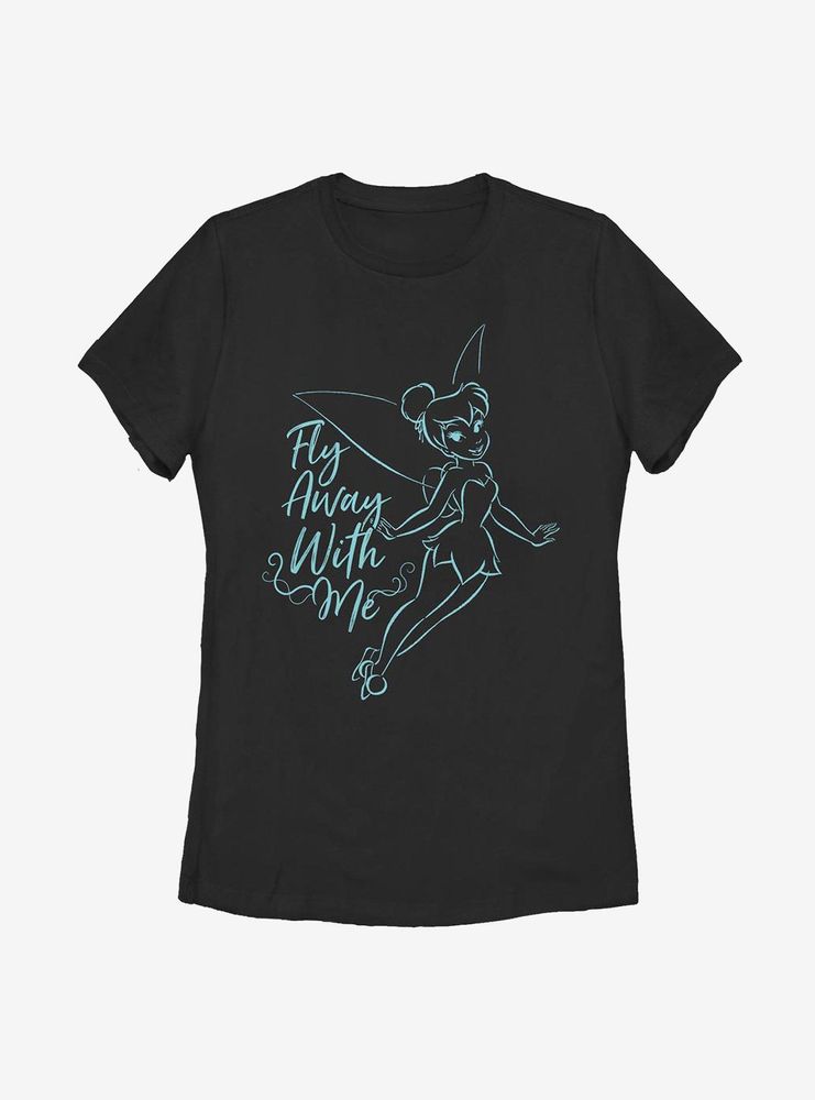 Disney Peter Pan Tinker Bell Fly Away With Me Womens T-Shirt