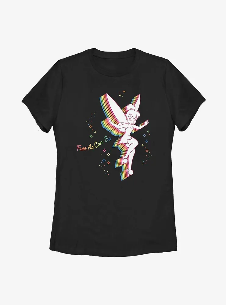 Disney Peter Pan Tinker Bell Free As Can Bea Womens T-Shirt