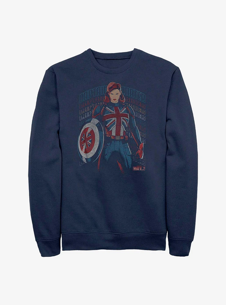 Marvel What If...? The Hydra Stomper Captain Carter Crew Sweatshirt