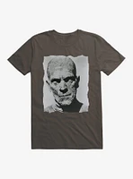 Universal Monsters The Mummy Vintage Black & White Portrait T-Shirt