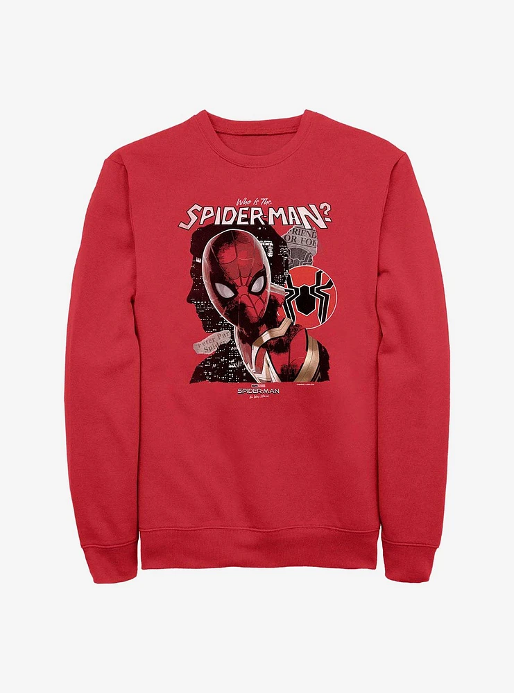 Marvel Spider-Man: No Way Home Who Is He? Crew Sweatshirt