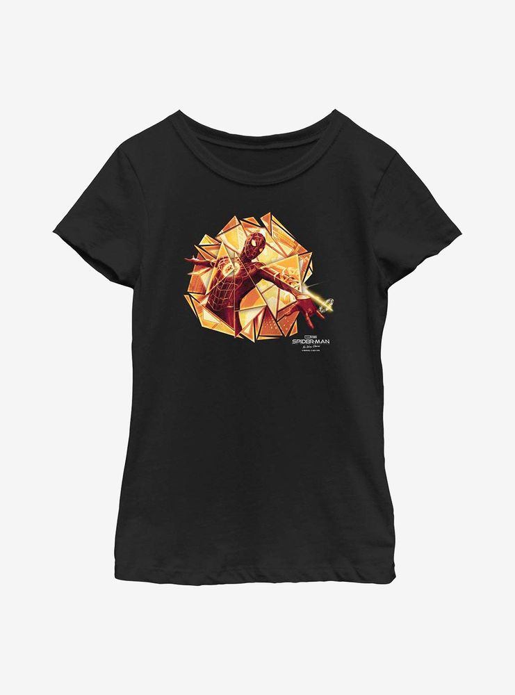 Marvel Spider-Man: No Way Home Gold Web Shot Youth Girls T-Shirt