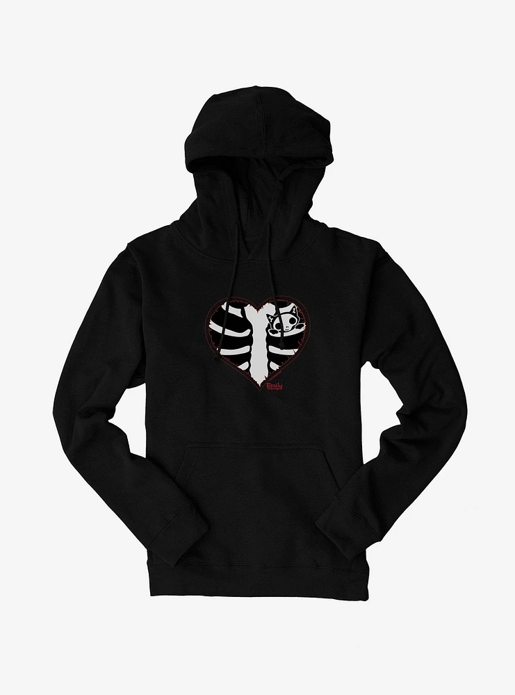 Emily The Strange Red Heart Cavity Hoodie