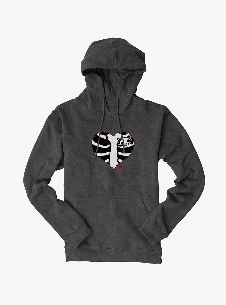 Emily The Strange Red Heart Cavity Hoodie