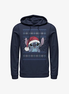 Disney Lilo & Stitch Holiday Wearing Santa Hat Hoodie