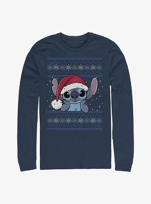 Disney Lilo & Stitch Holiday Wearing Santa Hat Long-Sleeve T-Shirt