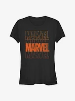 Marvel Halloween Color Logo Stack Girls T-Shirt