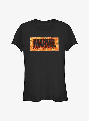 Marvel Spooky Logo Pumpkin Girls T-Shirt