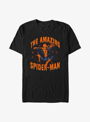 Marvel Spider-Man Halloween Drip Font T-Shirt