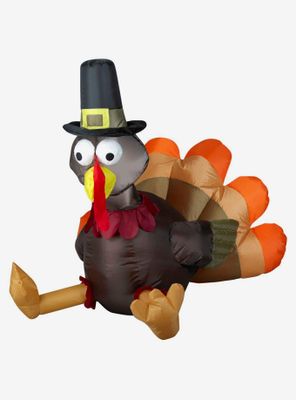 Thanksgiving Pilgrim Turkey Inflatable Décor Small