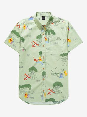 Disney Winnie the Pooh Earth Day Scenic Woven Button-Up - BoxLunch Exclusive