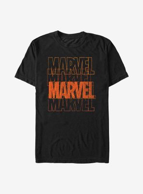 Marvel Halloween Color Logo Stack T-Shirt