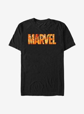 Marvel Logo Jack O Lantern Fill T-Shirt