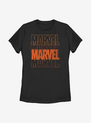 Marvel Halloween Color Logo Stack Womens T-Shirt