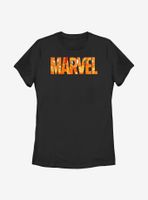 Marvel Logo Jack O Lantern Fill Womens T-Shirt