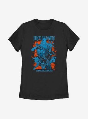 Marvel Avengers Pumpkin Group Poster Womens T-Shirt