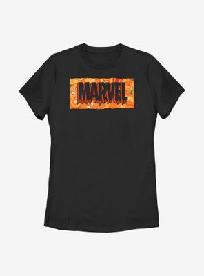 Marvel Spooky Logo Jack O Lantern Fill Womens T-Shirt