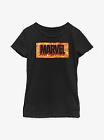 Marvel Spooky Logo Jack O Lantern Fill Youth Girls T-Shirt