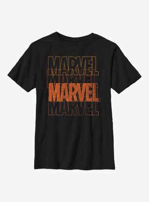 Marvel Halloween Color Logo Stack Youth T-Shirt