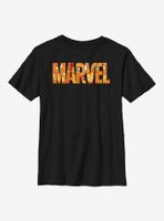 Marvel Logo Jack O Lantern Fill Youth T-Shirt