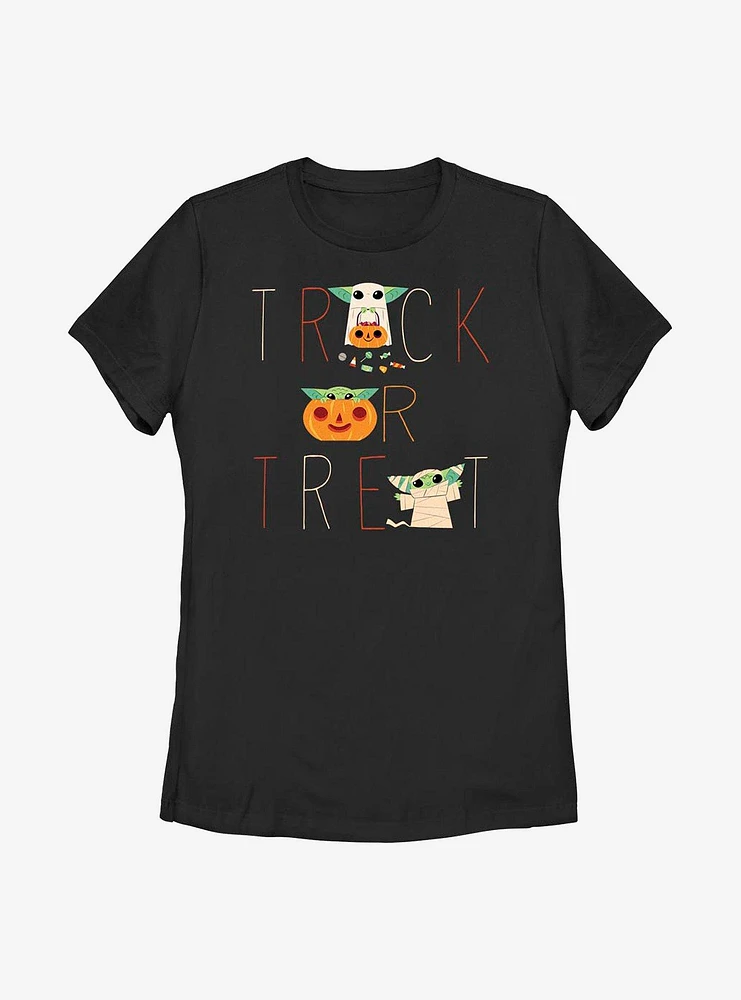 Star Wars The Mandalorian Trick Child Treat Womens T-Shirt