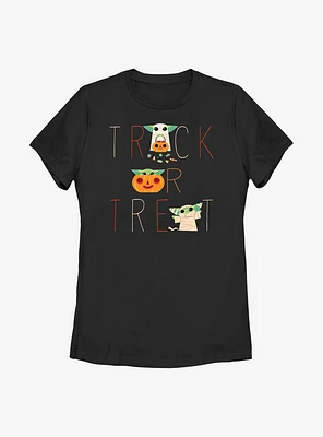 Star Wars The Mandalorian Trick Child Treat Womens T-Shirt