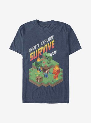 Minecraft Create Explore Survive Iso T-Shirt