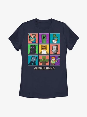 Minecraft 9 Character Boxup With Chicken Jockey Womens T-Shirt