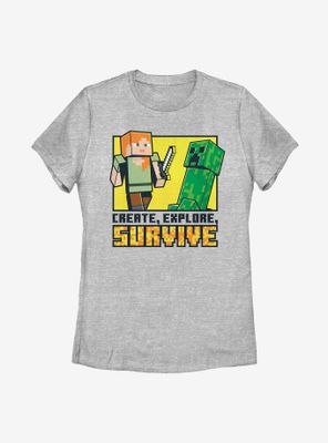 Minecraft Create Explore Survive Womens T-Shirt