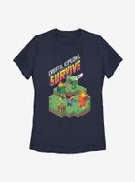 Minecraft Create Explore Survive Iso Womens T-Shirt