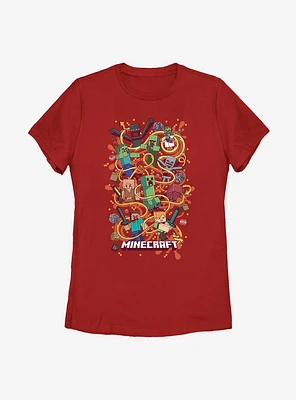 Minecraft Funtage Arrow Composition Featuring Chicken Jockey Womens T-Shirt