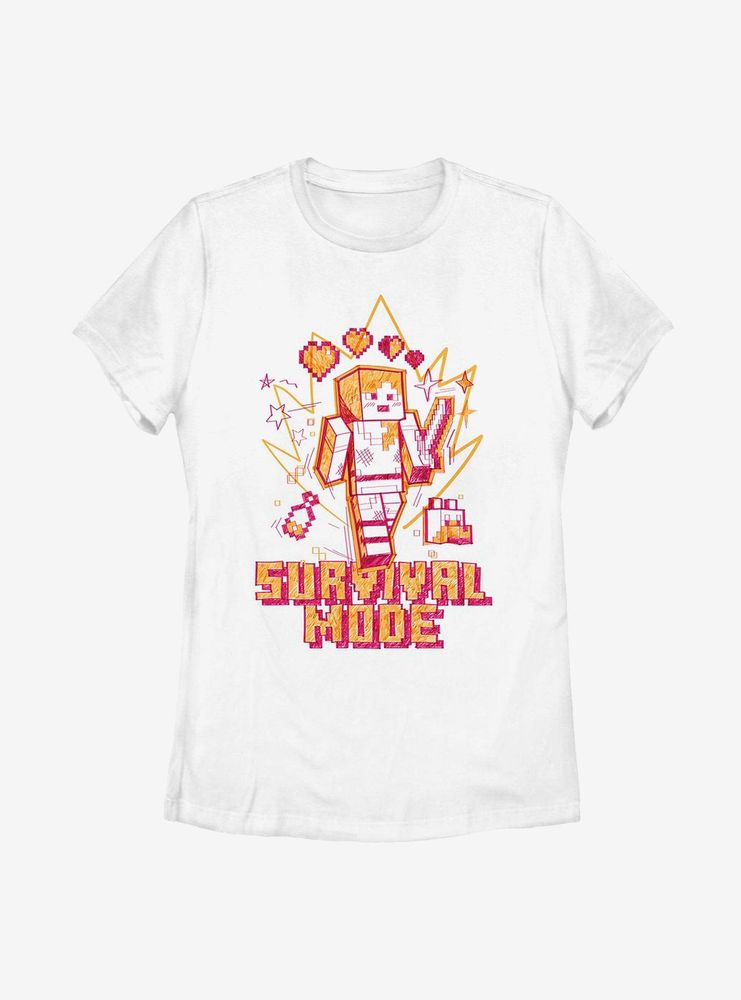 Minecraft Survival Mode Sketch Womens T-Shirt