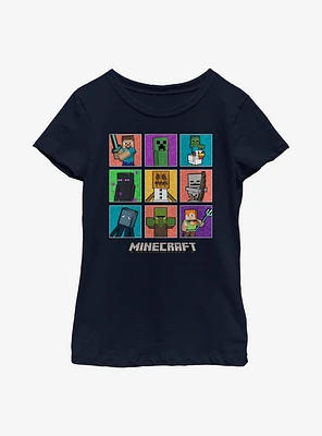 Minecraft 9 Character Boxup With Chicken Jockey Youth Girls T-Shirt