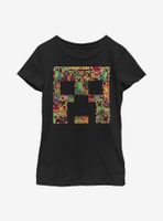 Minecraft Creeper Face Collage Youth Girls T-Shirt