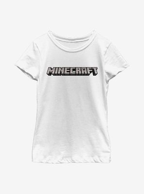 Minecraft Logo White Youth Girls T-Shirt