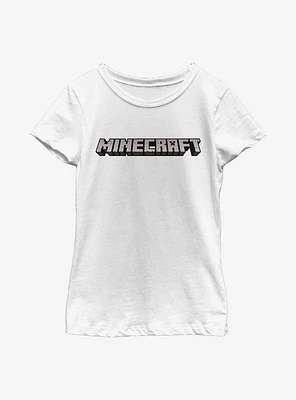 Minecraft Logo White Youth Girls T-Shirt