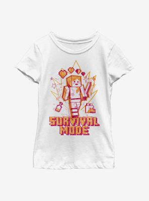 Minecraft Survival Mode Sketch Youth Girls T-Shirt