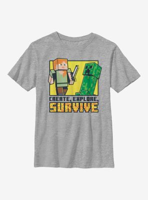 Minecraft Create Explore Survive Youth T-Shirt