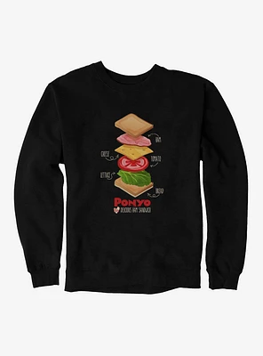 Studio Ghibli Ponyo Deconstructed Ham Sandwich Sweatshirt