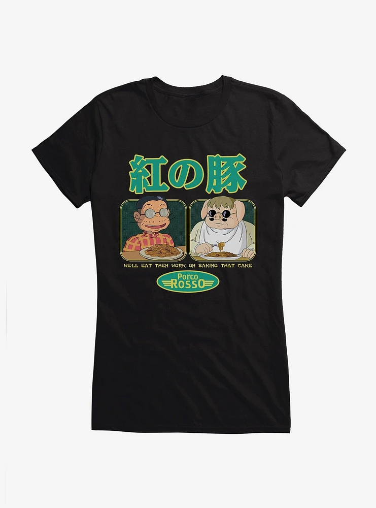 Studio Ghibli Porco Rosso Eat First Girls T-Shirt